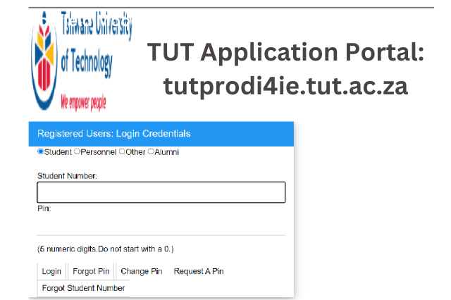 TUT Application Portal: tutprodi4ie.tut.ac.za