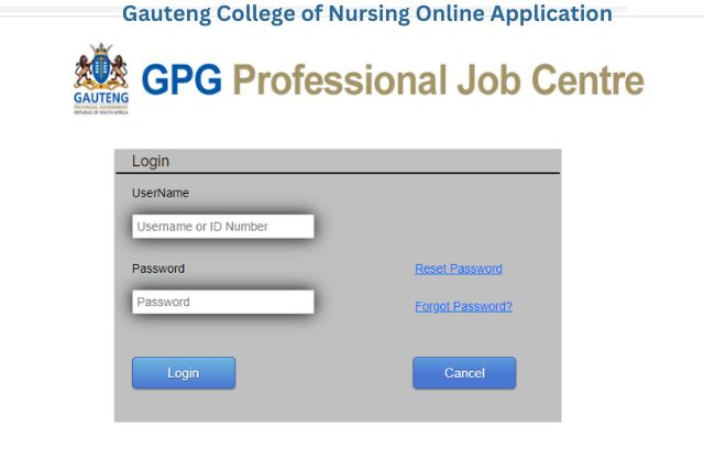 Gauteng College of Nursing Online Application