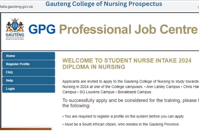Gauteng College of Nursing Prospectus