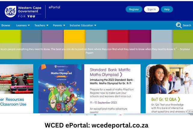 WCED ePortal 2023: wcedeportal.co.za